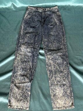 Vintage 80s Vertigo Acid Wash High Waist Denim Jeans Size 13 MadeinMexico Grunge
